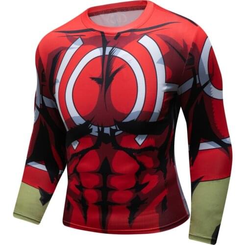 Gym Brand 3D Printed T shirts Men Compression Shirt Cosplay Costume Tshirt Autumn Fitness Sports Clothing Long Sleeve Tops Male