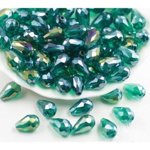 BEAUCHAMP 8*11mm 10pcs Crystal Beads Tear Drop Shape Faceted Pendant Tassels Jewelry Chandelier Earrings Bracelet Accessories