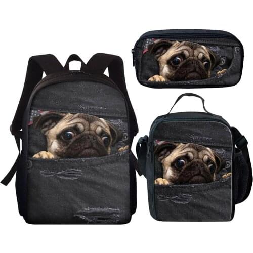 INJERSDESIGNS 15 Inch School Bags Set Wisdom Cat Printing Lady Backpacks Teenager Boys Girls School Backpack Kid Bookbag Mochila