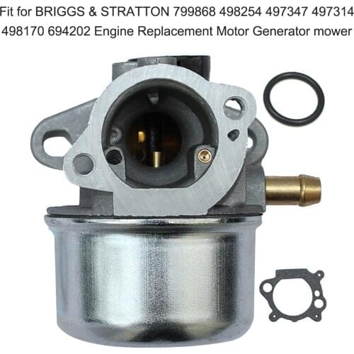Carburetor with Gasket Fit for BRIGGS & STRATTON 799868 498254 497347 497314 498170 694202 Engine Replacement Motor Generator