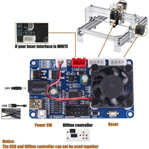 2 Axis GRBL 1.1f CNC Laser Control System Router/Laser Engraver Control Board Offline Controller USB Port Controller Card