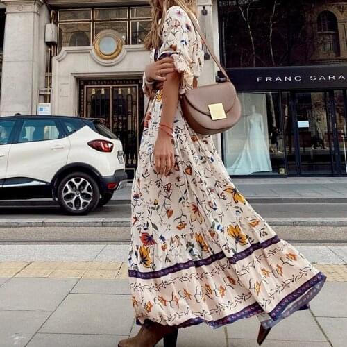 Maxi Dresses For Women 2021 Maternity Regular Loose Seaside Beach Holiday Party Fashion Printed Bohemian Long Dress
