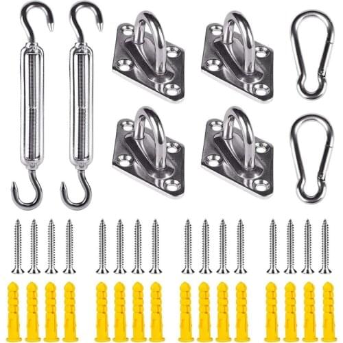 Hot Shade Sail Hardware Kit for Rectangle/Triangle Sun Shade Sails M5 Mounting Hanging Installation Accessory