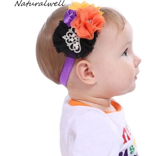 Naturalwell Baby Girls Flower Halloween Headband Costume Infant Child Crown headbands Hair bows Newborn Photo Prop HB613