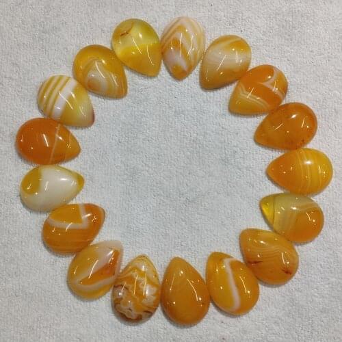 Wholesale 20pcs/lot natural yellow stripe onyx drop CAB CABOCHON beads 18x25mm for jewelry Accessories making free shipping