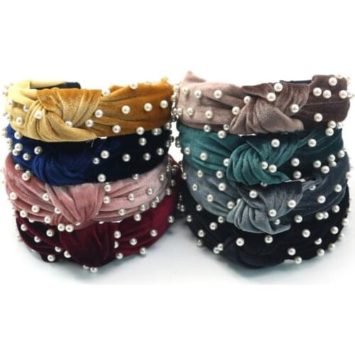 Hairband for Women Hair Accessories Girls Fabric Head bands solid Headband Headwrap Pearl headwear Print Headdress