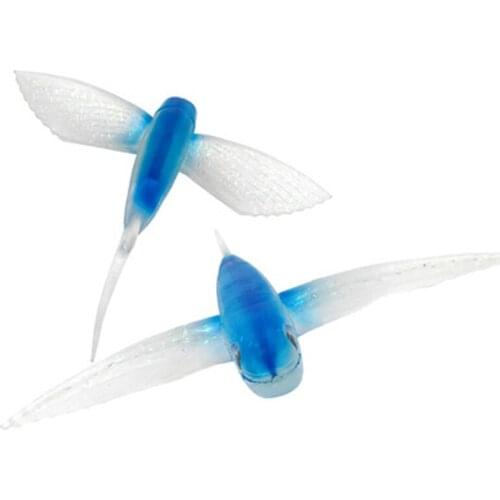 1PC Peche Saltwater Trolling Lures Flying Fish Lure 63g 127g Soft Bait Boat Fishing Topwater Rigging Lure With 3D Fisheyes