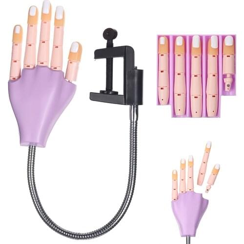 Removable Practicing Hand Professional Training Hand Manicure False Hand Finger Adjustable Model Hand Nail Art Manicure Tool