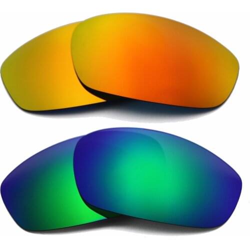 Orange Red Mirrored & Green Mirrored Polarized Replacement Lenses for Straight Jacket 2007 Frame 100% UVA & UVB