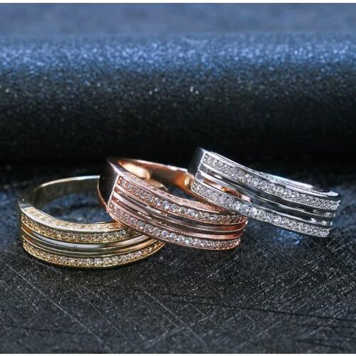 Huitan Modern Round Ring Fashion Gold Color Punk Cocktail Party Meaningful Gift Ring With Micro Paved Trendy Accessories 2019
