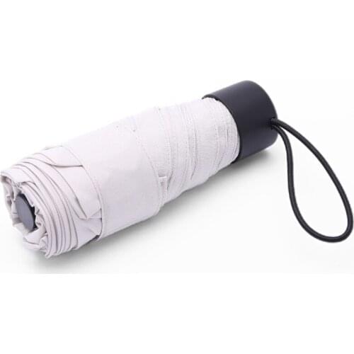 Solid color Mini five fold umbrella small fresh aluminum bone pocket folding umbrella manual sunshade umbrella cut umbrella