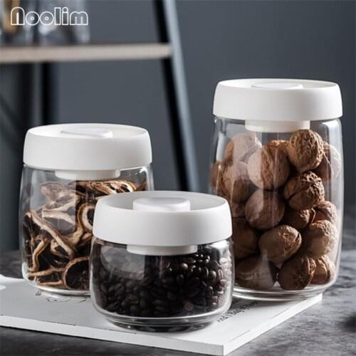 Glass Snacks Grains Coffee Beans Storage Tank Vacuum Fresh-Keeping Honey Bottle Transparent Candy Jar Tea Caddy Milk Powder Box