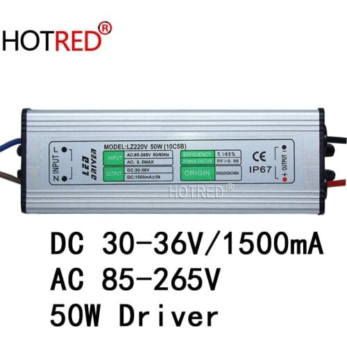 50w led driver for 50w led grow chip , IP67 waterproof , DC20-36V ,DC1500MA , constanct current power supply