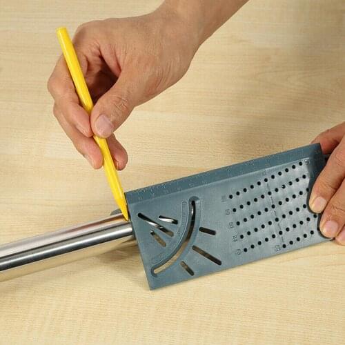 Aluminum Alloy 3D Mitre Angle Measuring Square 45 90 Degree Angle Ruler Punctuation Marking Gauge Framing plastic Protractor