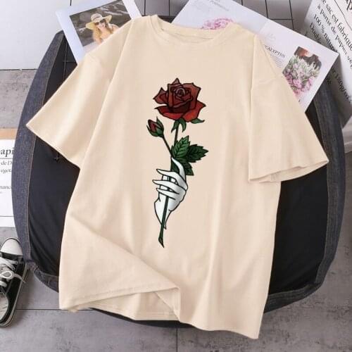 Streetwear Roses Flowers T Shirts Women O-Neck Plus Size Tshirts Purple Outdoor Cosplay Tops Tees Loose Fit Camiseta WomanR0231