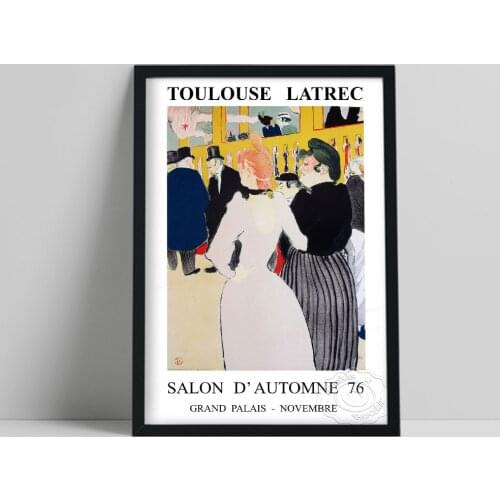 1976 Vintage French Exhibition Poster, Toulouse Latrec Moulin Rouge: La Goulue And Her Sister Art Prints, Impression Home Decor