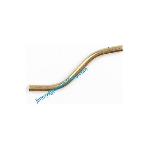Jewelry findings Raw Brass metal spacer tube beads Pave tube beads draw tube S shape 1.8*26mm