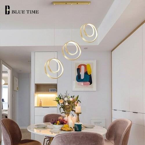 Gold Modern Led Pendant Light Home 110v 220v Pendant Lamp For Dining Room Kitchen Chandelier Living Room Bedroom Hanging Lamp