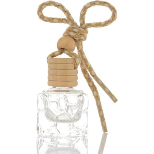 10ml Car Hanging Perfume Bottles Car Pendant Accessories Empty Square Glass Cosmetic Perfume Packaging Container LX6661