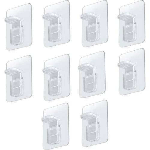 10Pcs Board Support Adhesive Shelf Bracket Punch-Free Wardrobe Partition Layer Fixed Paste Hook Pegs Closet Cabinet Partition An