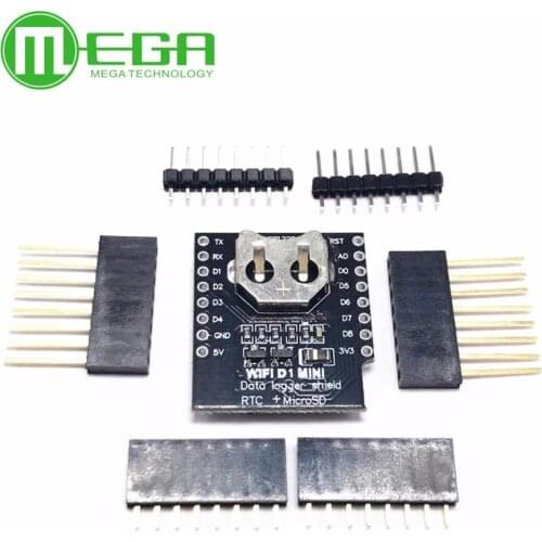 10pcs Real Time Clock Data Log Logger Shield for Micro SD WeMos WIFI D1 Mini Board +RTC DS1307 Clock For Arduino Raspberry