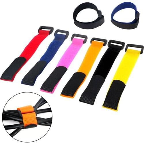 10 Pcs Cable Tie Nylon Fastener Self Adhesive Hook and Loop Strap Cord Ties
