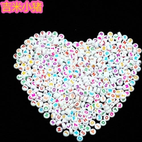 100pcs Round Beads Toy for Children Lacing Jewelry Making White Bead Colorful Alphabet/Letter DIY Bracelet Girl Gifts Wholesale