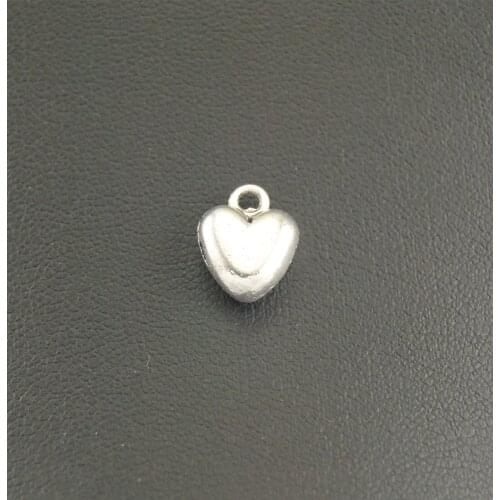 30 pcs Silver Color Love Puff Heart Charms for diy necklace bracelet jewelry findings A1223/A1224