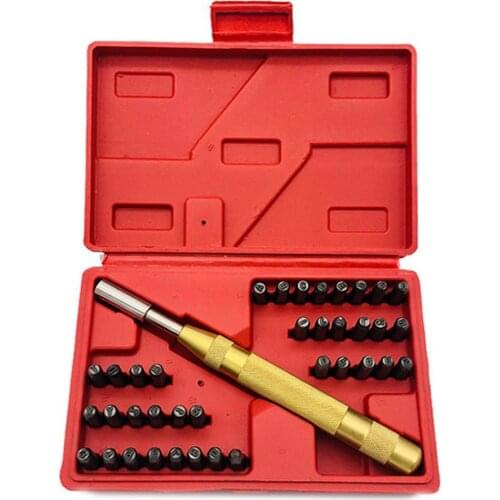 38pc/set Automatic Letter Number Stamping Metal Punch Stamp Tools Kit for Plastics Leather Mark