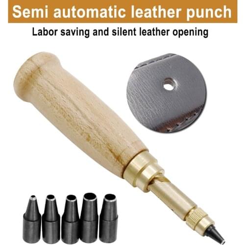 6Pcs Punch Heads DIY Hole Automatic Belt Rotary Punch Replaceable Screw Leather Paper Tool Drill Craft Kit Bookbinding Tools Set