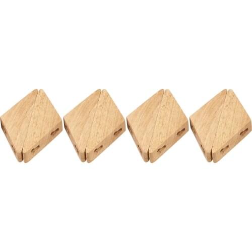 8Pcs Natural Wood Clothes Hanger Wall Mounted Coat Hook Decorative Key Holder Hat Scarf Handbag Storage Hanger Bathroom Rack