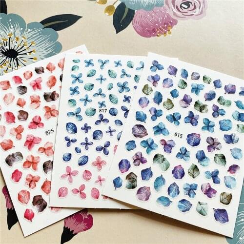 815-817-825 Dried flower slices Dried petals 3D Back glue Nail decal Nail sticker Nail decoration Nail art Nail ornament