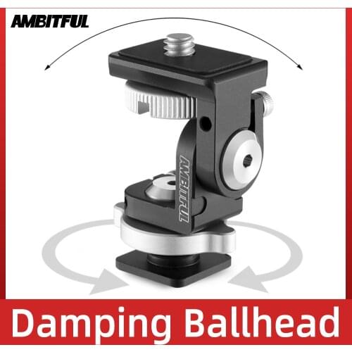 AMBITFUL protable 360 Paranomic Hot Shoe ballhead Monitor Base Mount Bracket Holder Universal for DSLR Cameras LED Video Lights
