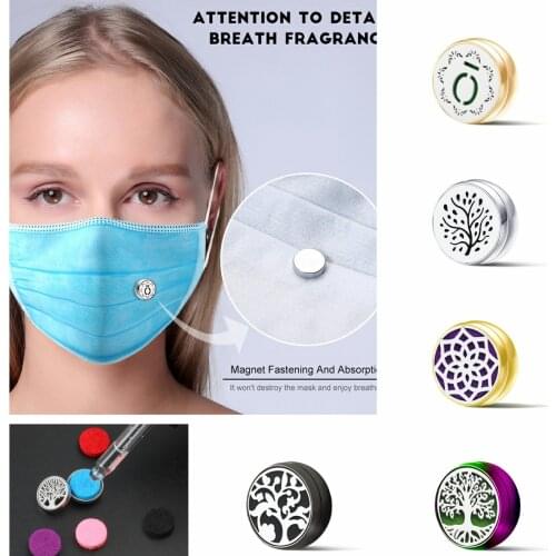 Stainless Steel Jewelry Brooch Cufflink Tie Clip Buckle Gift Magnetic Essential Oil Diffuser Aroma Locket for Women Men Kid 12mm