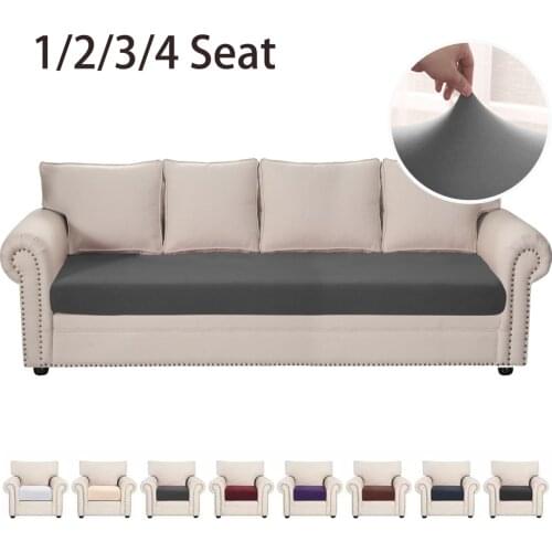 Airldianer Solid Color Elastic Sofa Seater Cushion Cover Couch Covers Washable Removable Slipcover Chair Cover 1/2/3/4 Seat