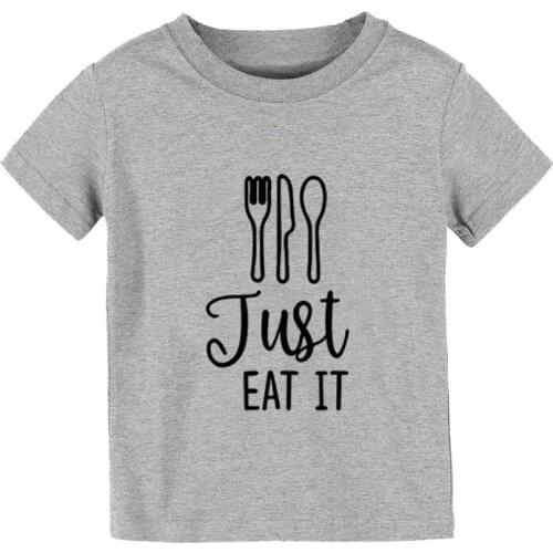 Just Eat It Print Kids tshirt Boy Girl shirt Children Toddler Clothes Funny Street Top Tees CZ-164