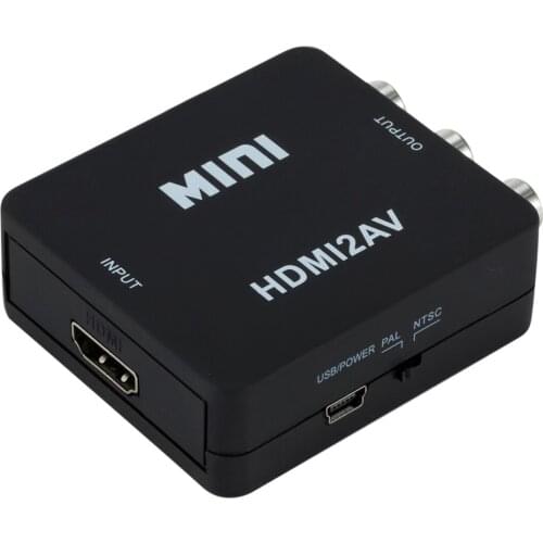 HDMI-compatible to AV Scaler HDMI2AV Support NTSC PAL Adapter Car HD Video Converter Box RCA AV/CVBS L/R Video 1080P