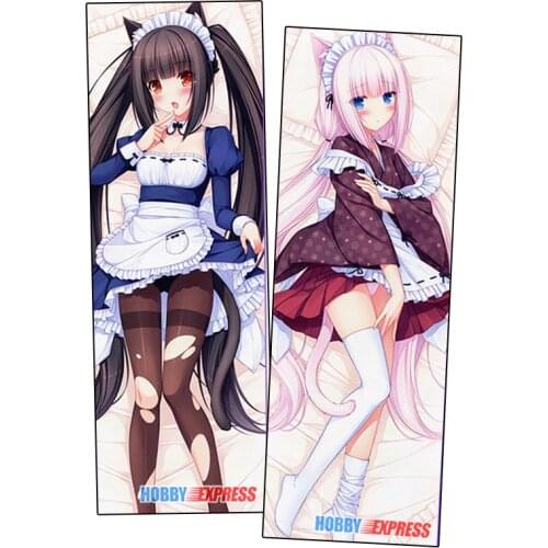 Hobby Express Chocola Vanilla Nekopara Anime Dakimakura Japanese Otaku Waifu Hugging Body Pillow Cover YCDS0288
