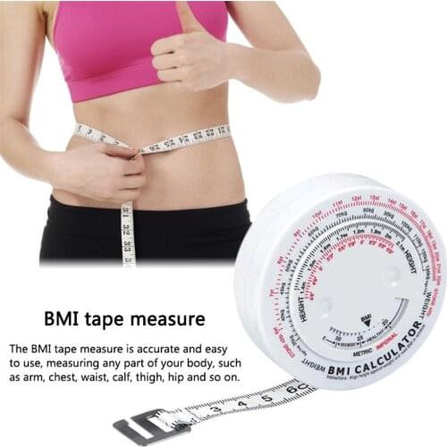 BMI Tape Measure Body Fat Measuring Tape 150cm Retractable Waist Calculator Measure Tools for Arm Chest Calf Thigh Hip