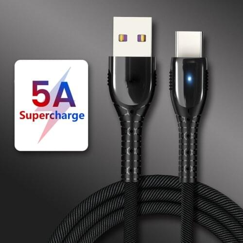 Type c Cable QC 3.0 5A Usb to Type c Super charge for Samsung S10 S9 S8 Huawei Mate 20 USB-C Fast Charging Cable TypeC Kable