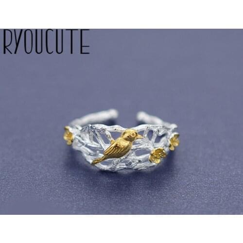 Vintage Silver Color Big Bird Rings for Women Bijoux Gift Female Adjustable Size Finger Rings Anillos Wholesale