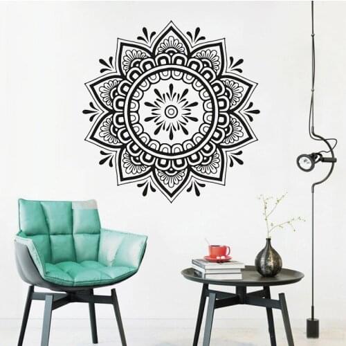 Creative mandala vinyl wall stickers for kids living room home decoration vinyl sticker for art wall mural yoga background HL335