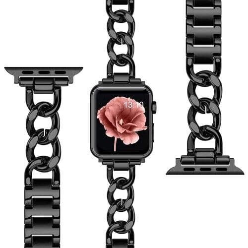 Cowboy Chain Metal Bracelet for Apple Watch Band 40mm 38mm Stainless Steel Strap Wristband iWatch SE 6/5/4/3/2/1 Bands 42mm 44mm