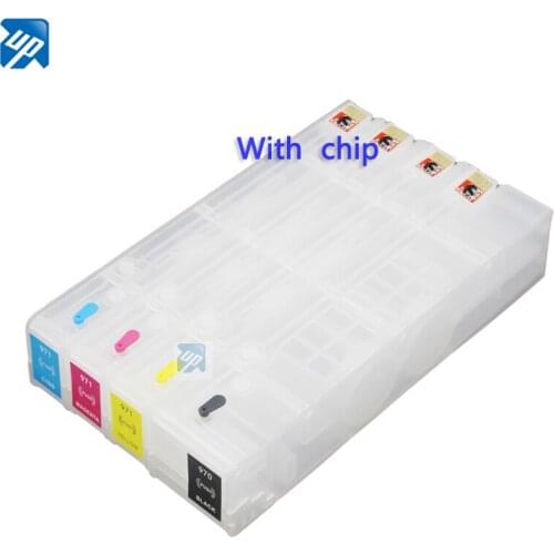 UP refillable ink cartridge replacement For hp 970 971 with chip for Officejet Pro X451dn x451dw X551dw X476dn X476dw X576dw