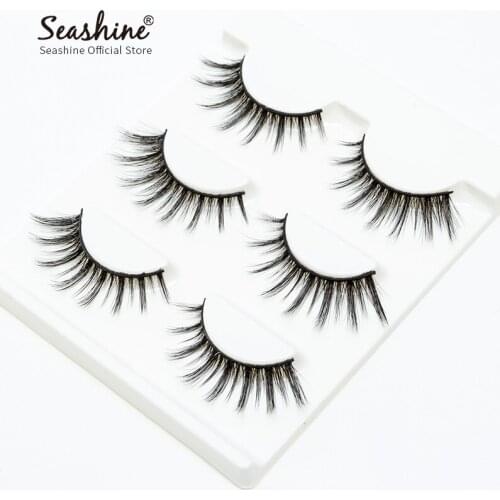 Seashine Lashes 3D Mink Eyelashes Extension Natural Long Strip Lashes Fake Eye Lashes Professional Free Shipping