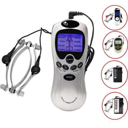 Electro Shock Kit Metal Labia Clip Electrical Stimulation Clitoris Clamp Vagina Clitoral Speculum Masturbator Sex Toys For Women