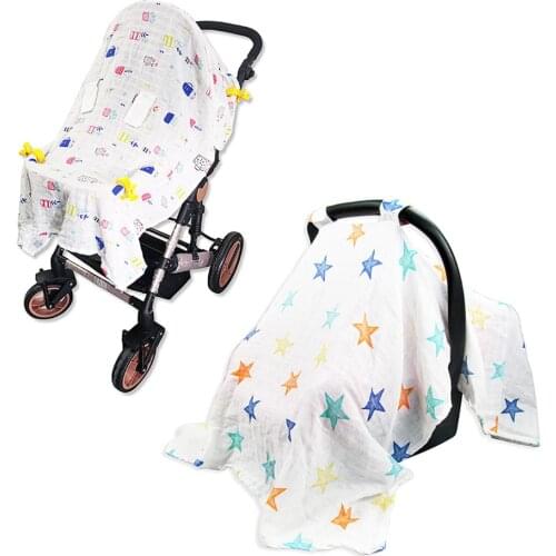 Newborn Nursing Cover Infant Car Seat Canopy for Baby Accessories Striped Cotton Baby Feeding Cover Breastfeeding Scarf