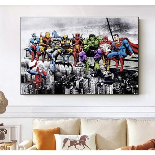 Marvel Avengers Comics Superhero Wall Art Canvas Painting Poster and Print Office Bedroom Aesthetic Wall Picture for Living Room