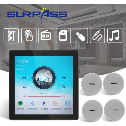 Android 7.1 WIFI Bluetooth Wall Amplifier Audio Stereo Sound Ceiling Speaker Cheap Set 8 Ohm 20W Amp Power Home Theater System