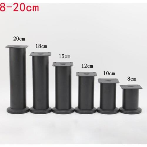 1pcs8-20cm black metal Adjustable Cabinet Leg thick Stainless Steel Furniture Legs Cabinet Table Sofa Furniture Replacement foot